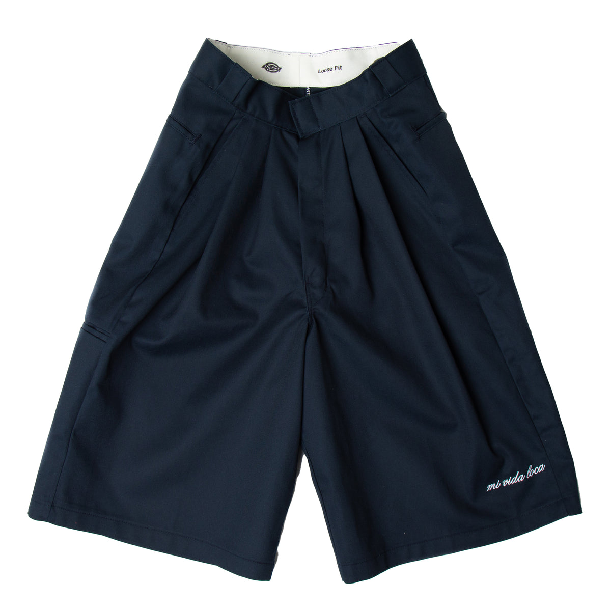 Double Pleat Shorts |Navy|
