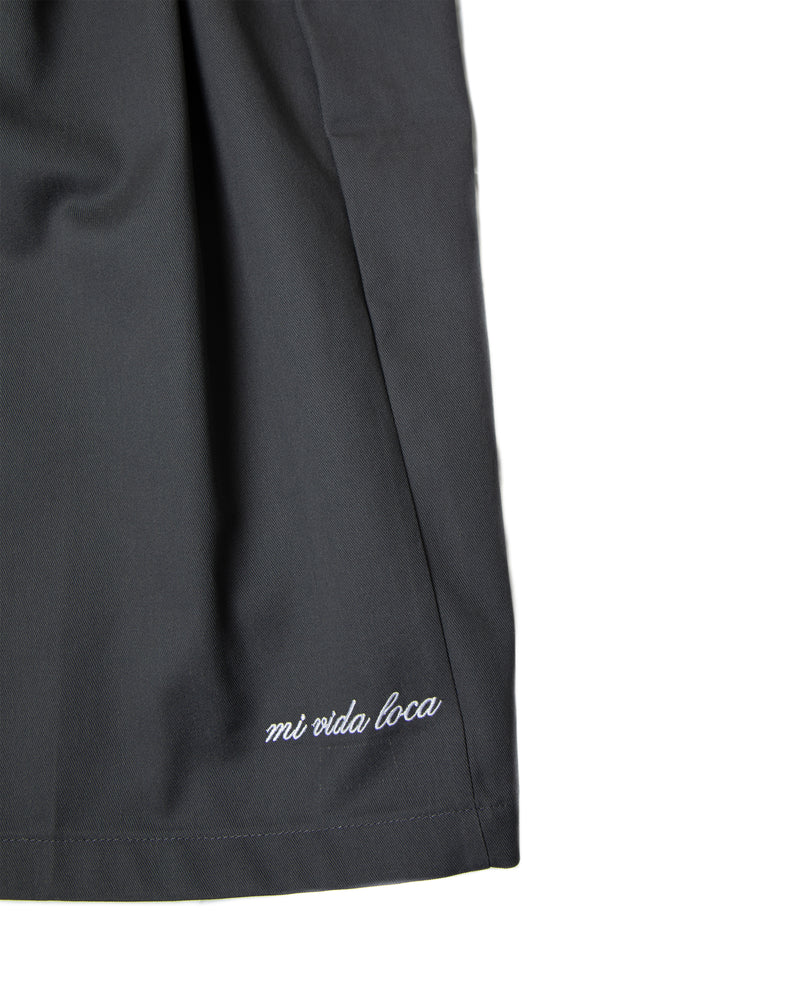 Double Pleat Shorts |Charcoal|