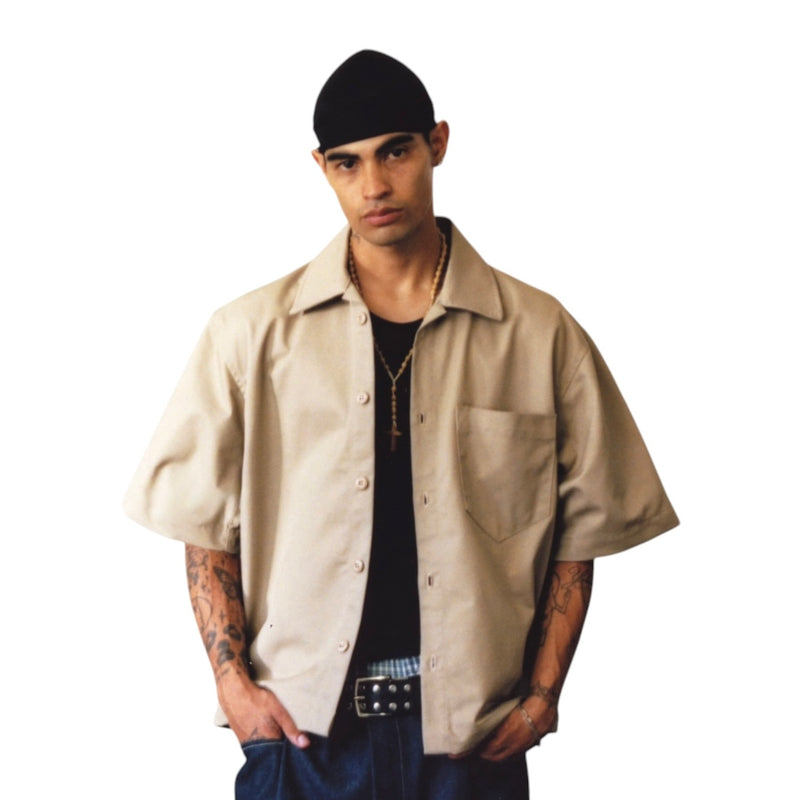 STRUCTURED WORK SHIRT - KHAKI